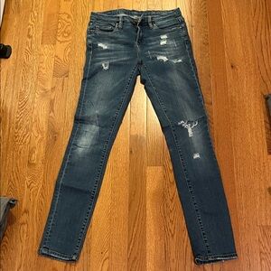 Blank NYC Women's Distressed Skinny Jeans - Dark Blue